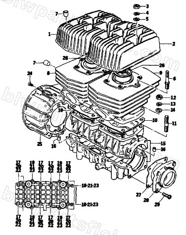 CRANKCASE AND CYLINDER diagram