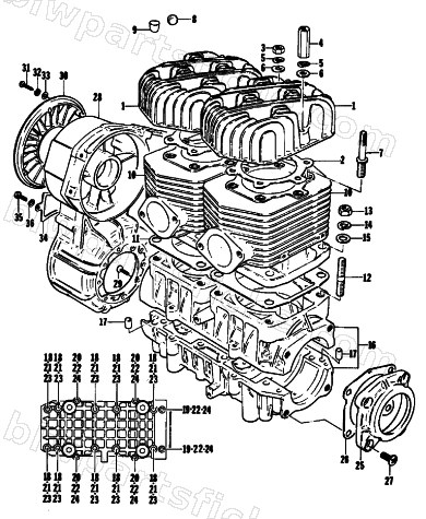 CRANKCASE AND CYLINDER diagram
