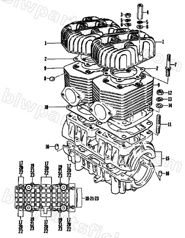 CRANKCASE AND CYLINDER diagram
