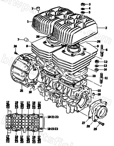 CRANKCASE AND CYLINDER diagram