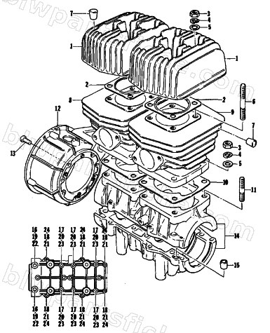 CRANKCASE AND CYLINDER diagram