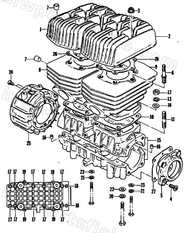 CRANKCASE AND CYLINDER diagram