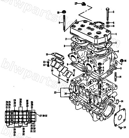 CRANKCASE AND CYLINDER diagram