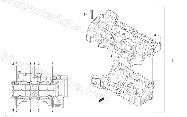 CRANKCASE ASSEMBLY diagram