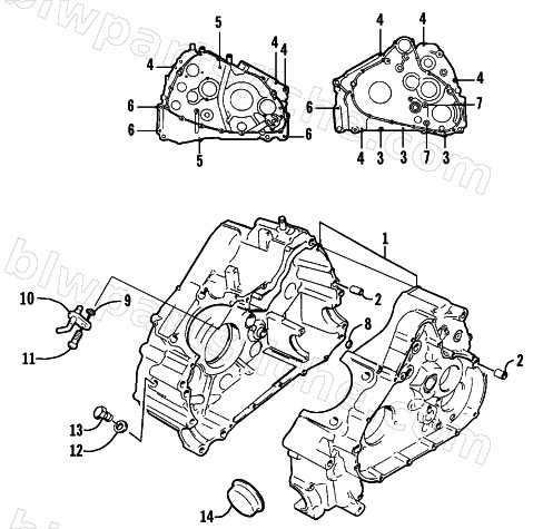 CRANKCASE ASSEMBLY diagram