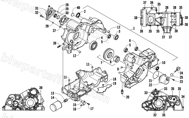 CRANKCASE ASSEMBLY (ENGINE SERIAL NO. 20101690 AND UP) diagram
