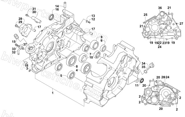CRANKCASE ASSEMBLY (UP to VIN:  4UF07ATV47T237701) diagram