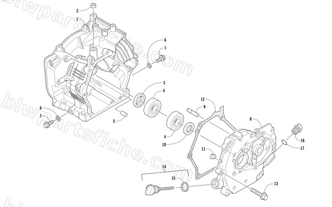 CRANKCASE/COVER ASSEMBLY diagram
