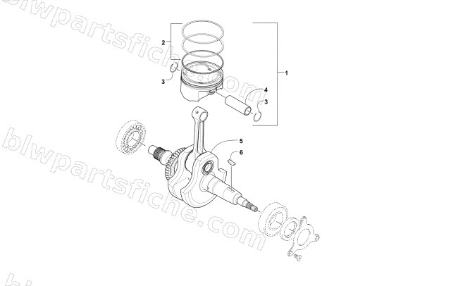 CRANKSHAFT AND PISTON ASSEMBLY diagram