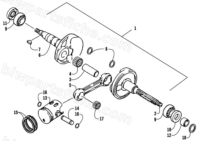 CRANKSHAFT AND PISTON ASSEMBLY diagram
