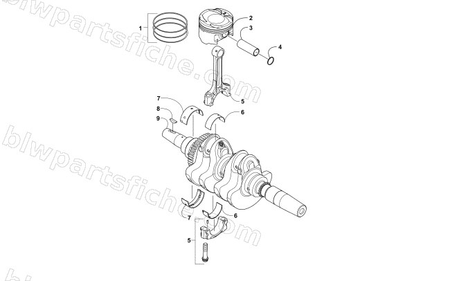 CRANKSHAFT AND PISTON ASSEMBLY diagram