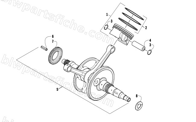CRANKSHAFT AND PISTON ASSEMBLY diagram