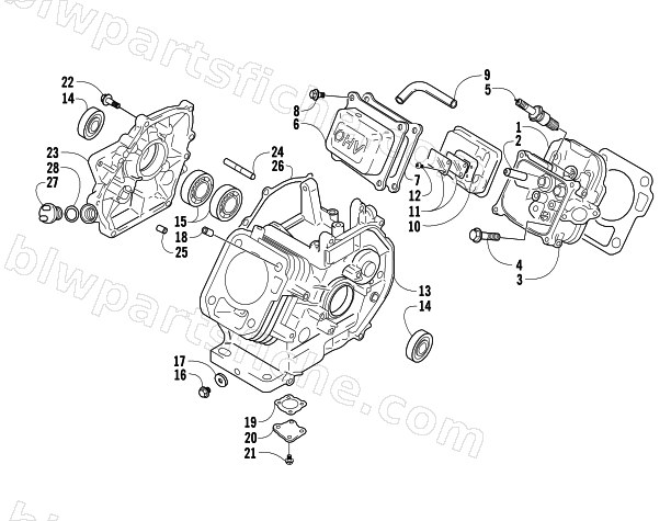 CYLINDER AND CRANKCASE diagram