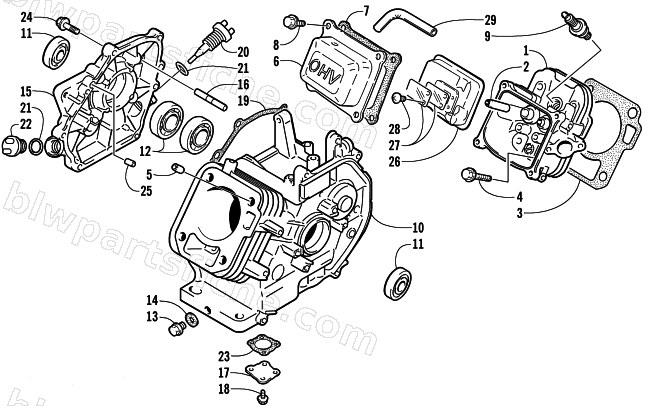 CYLINDER AND CRANKCASE diagram