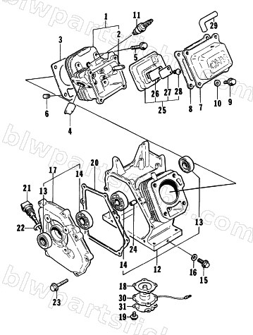 CYLINDER AND CRANKCASE ASSEMBLY diagram