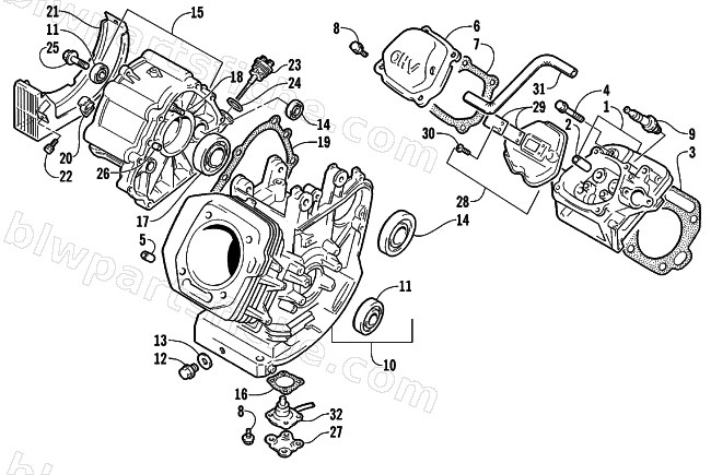 CYLINDER AND CRANKCASE ASSEMBLY diagram