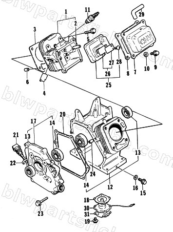 CYLINDER AND CRANKCASE ASSEMBLY diagram
