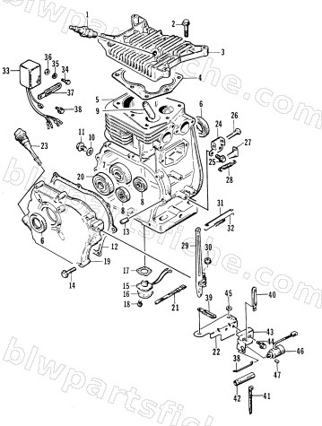 CYLINDER AND CRANKCASE diagram