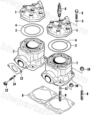 CYLINDER AND HEAD ASSEMBLY diagram