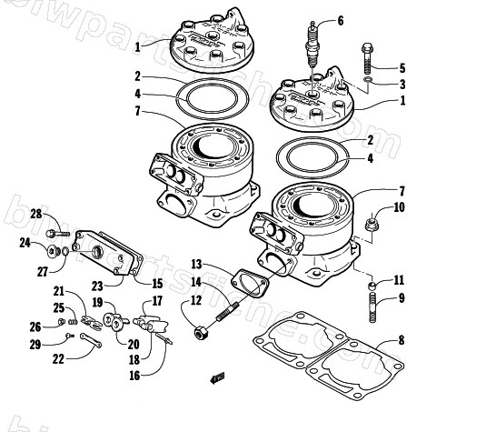 CYLINDER AND HEAD ASSEMBLY diagram