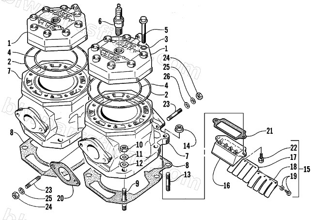 CYLINDER AND HEAD ASSEMBLY diagram