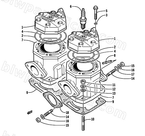 CYLINDER AND HEAD ASSEMBLY diagram