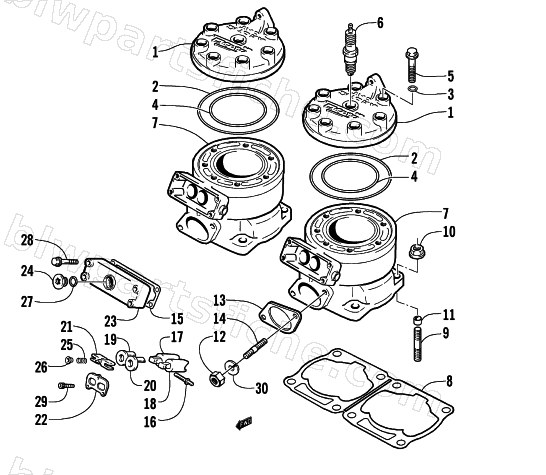 CYLINDER AND HEAD ASSEMBLY diagram