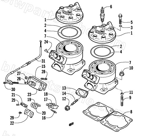 CYLINDER AND HEAD ASSEMBLY diagram