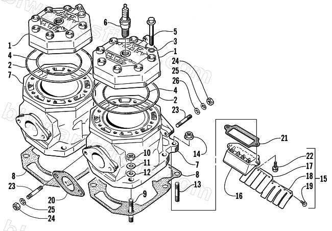 CYLINDER AND HEAD ASSEMBLY diagram