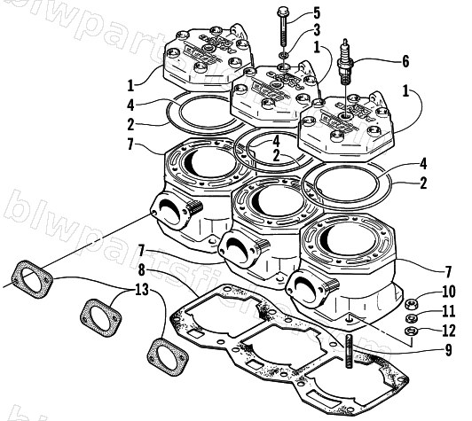 CYLINDER AND HEAD ASSEMBLY diagram