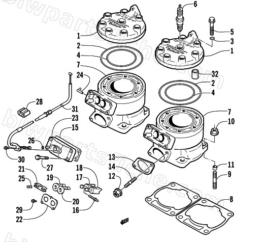 CYLINDER AND HEAD ASSEMBLY diagram