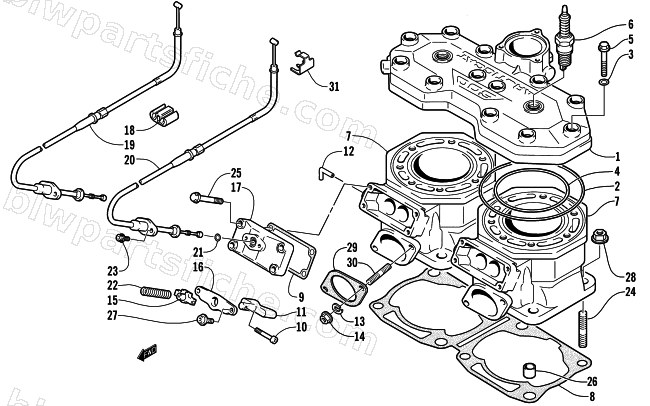 CYLINDER AND HEAD ASSEMBLY diagram