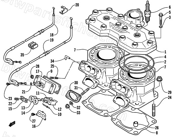 CYLINDER AND HEAD ASSEMBLY diagram