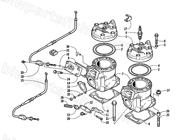 CYLINDER AND HEAD ASSEMBLY diagram