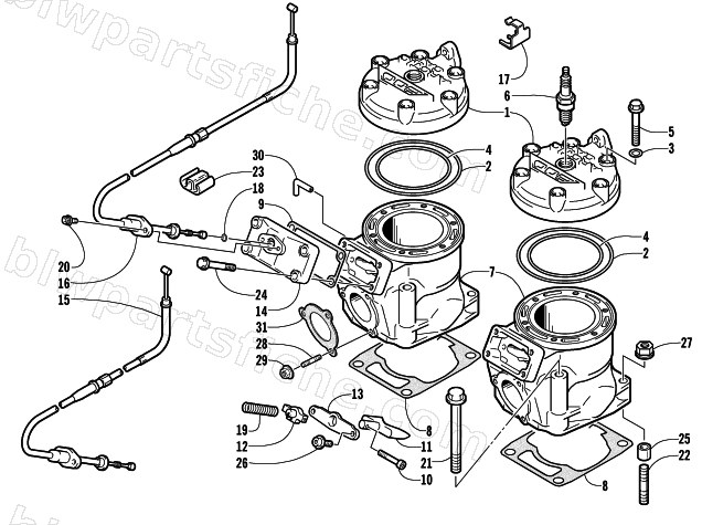 CYLINDER AND HEAD ASSEMBLY diagram