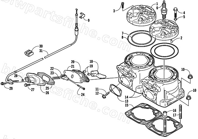 CYLINDER AND HEAD ASSEMBLY diagram