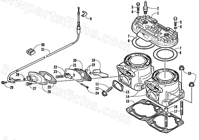 CYLINDER AND HEAD ASSEMBLY diagram