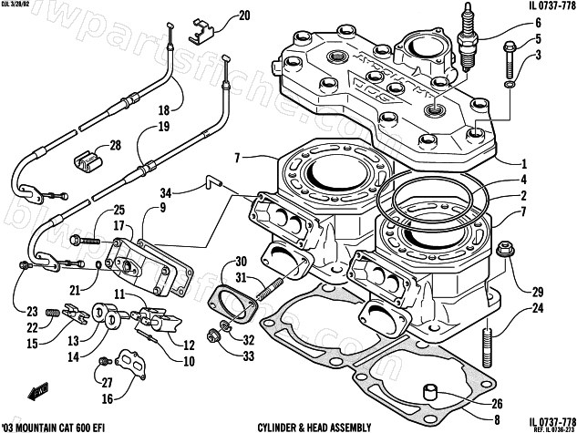 CYLINDER AND HEAD ASSEMBLY diagram
