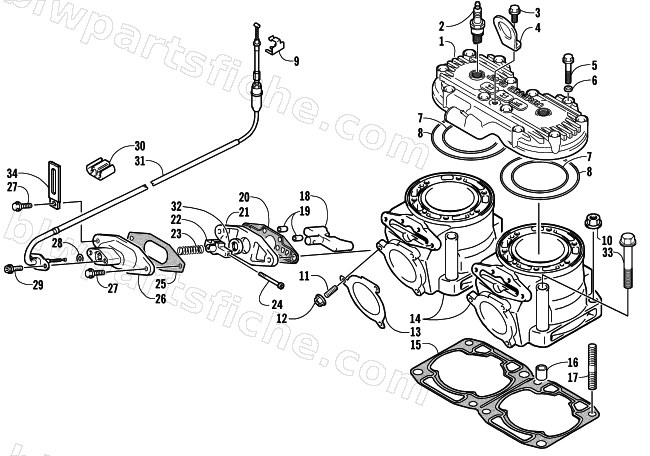 CYLINDER AND HEAD ASSEMBLY diagram