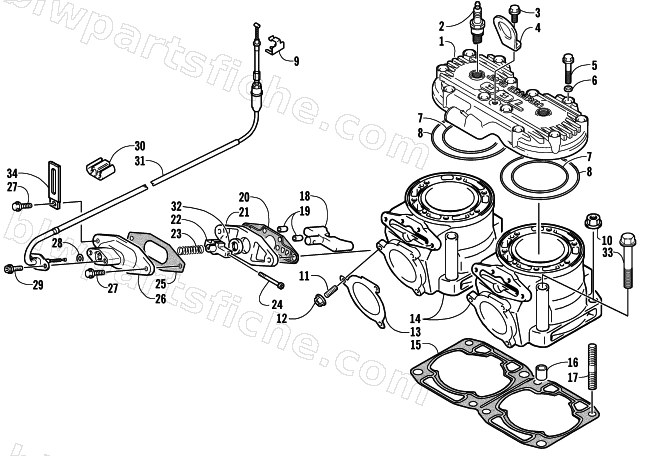CYLINDER AND HEAD ASSEMBLY diagram