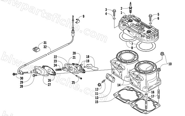 CYLINDER AND HEAD ASSEMBLY diagram