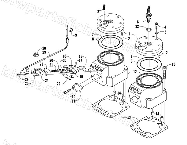 CYLINDER AND HEAD ASSEMBLY diagram