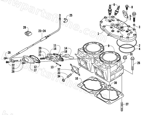 CYLINDER AND HEAD ASSEMBLY diagram