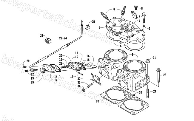 CYLINDER AND HEAD ASSEMBLY diagram