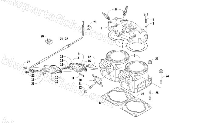 CYLINDER AND HEAD ASSEMBLY diagram