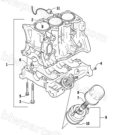CYLINDER BLOCK/BASE ASSEMBLY diagram