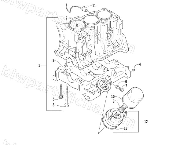 CYLINDER BLOCK/BASE ASSEMBLY diagram