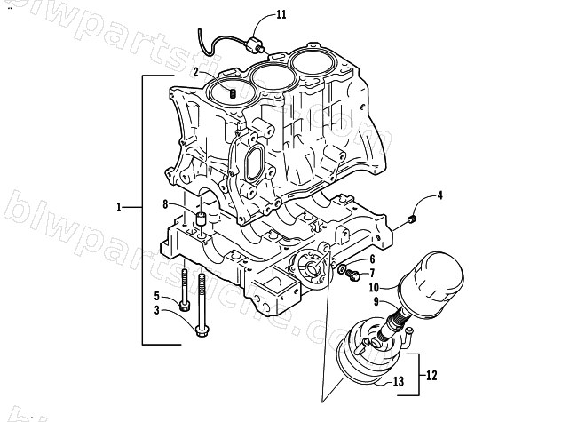 CYLINDER BLOCK/BASE ASSEMBLY diagram