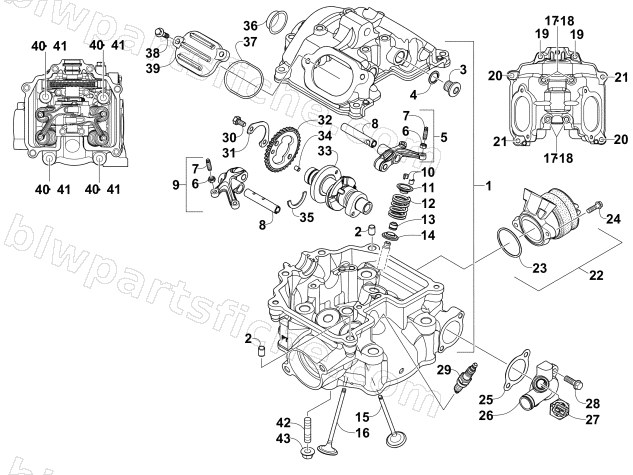 CYLINDER HEAD AND CAMSHAFT/VALVE ASSEMBLY diagram