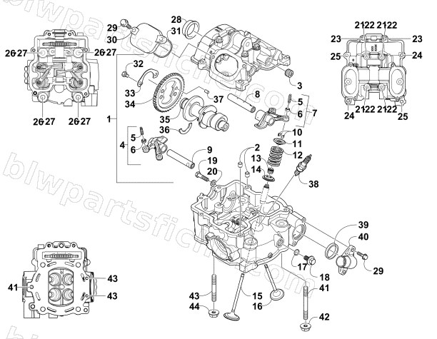 CYLINDER HEAD AND CAMSHAFT/VALVE ASSEMBLY diagram
